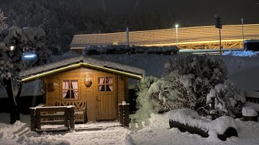 Garden hut by night