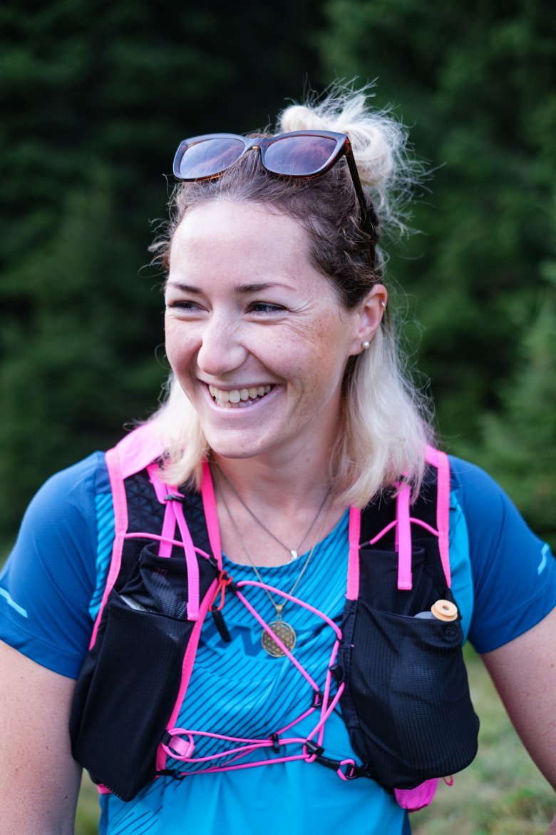 Author Andrea Lindner during her first trail running experience.