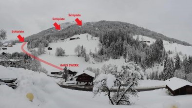 Schipiste-Abfahrt bis zum Haus, © Ewerk Alpbach