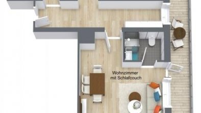 Grundriss Appartement Zugspitze 2 SZ - 3D Floor Pl