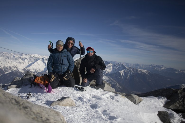 A shared passion: Oliver, Frank and Andi (left to right) atop the Schwarzenstein mountain