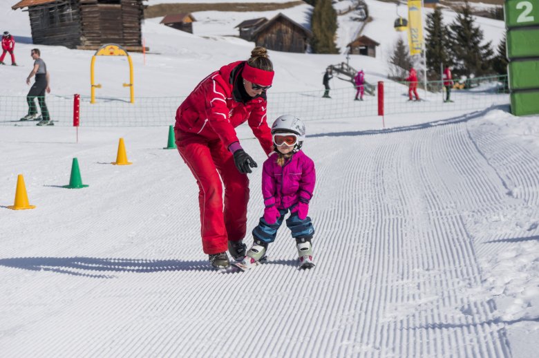 The extensive learn-to-ski zone at Berta&rsquo;s Children&rsquo;s Skiing Land in Fiss-Ladis
