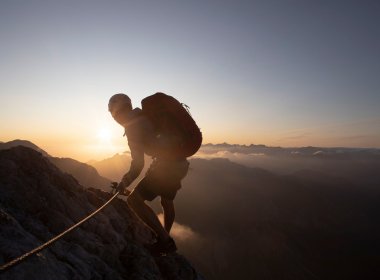 Via ferrata climbing route high above Innsbruck., © Frank Stolle