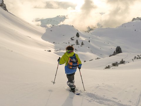 Snowshoe Walk in Rofan Mountain Range.
