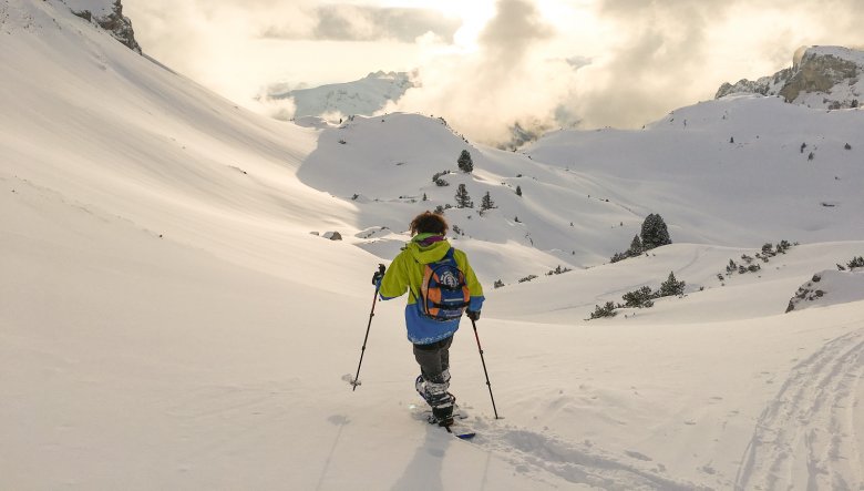 Snowshoe Walk in Rofan Mountain Range.
