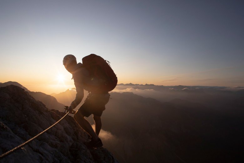 Via ferrata climbing route high above Innsbruck., © Frank Stolle