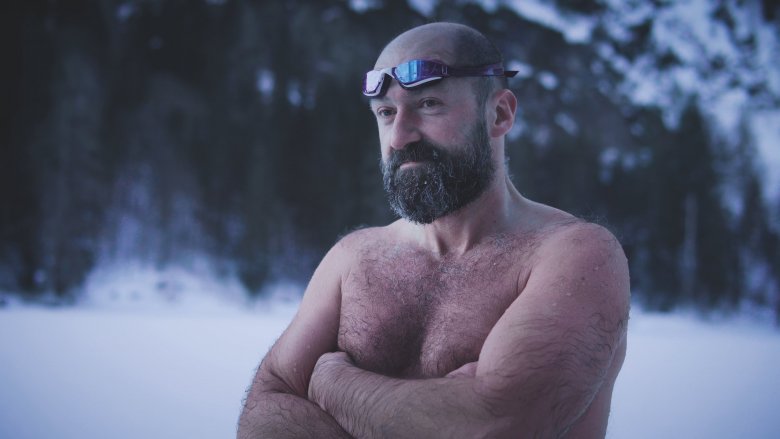 Josef K&ouml;berl is an old hand when it comes to ice swimming. Instead of getting dressed as quickly as possible, he &quot;shivers himself warm&quot;.
