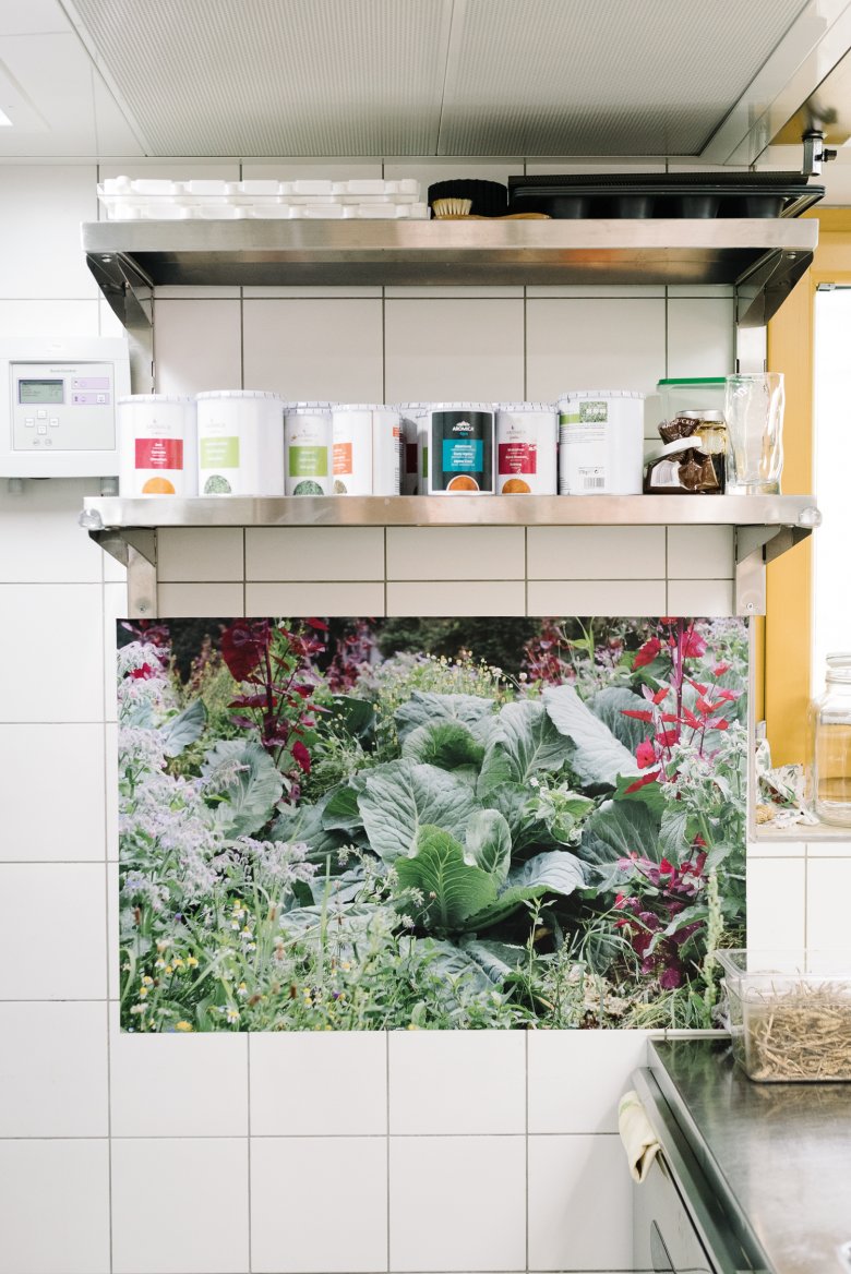 Inspiration! The decor in Peter Fankhauser&rsquo;s kitchen serves as a permanent reminder of where his produce and ingredients come from.
