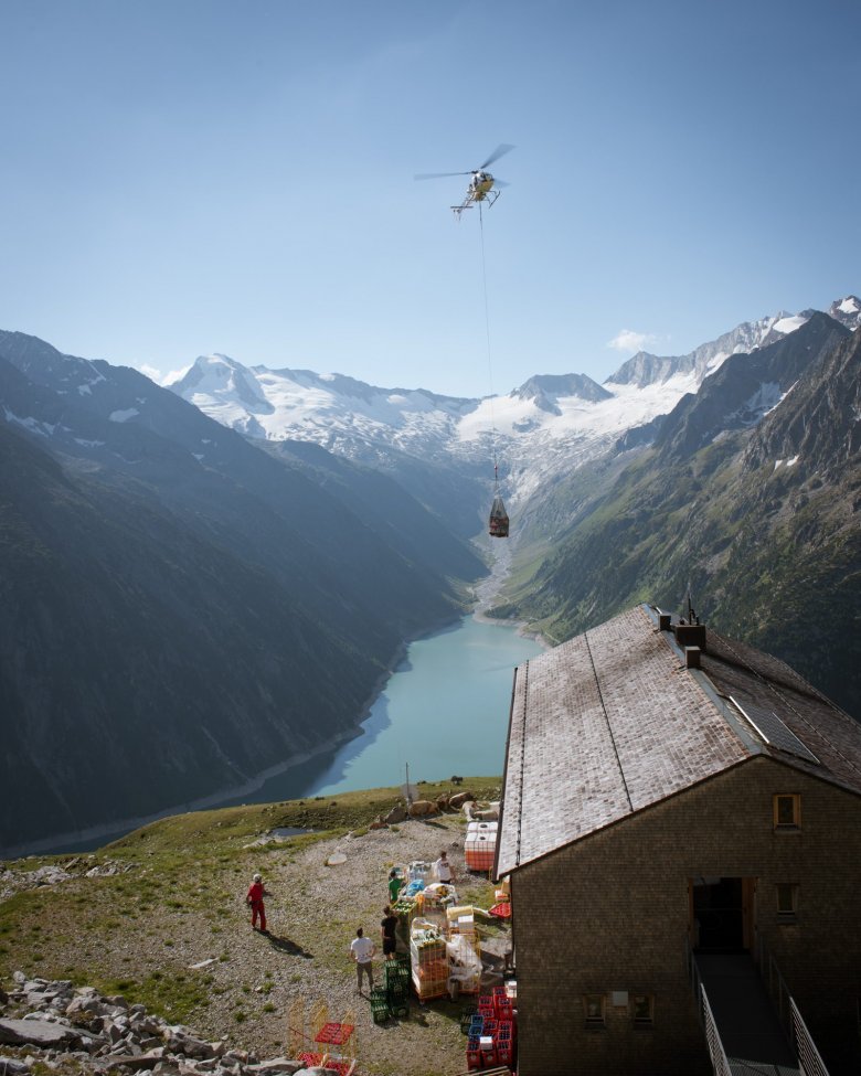 Katharina and Manuel Daum pride themselves in producing really amazing food using fresh and locally sourced ingredients. Supplies are delivered by helicopter every three to four weeks per season, which requires accurate food supply planning. During peak season, the Daums prepare dinner for roughly 100 people.