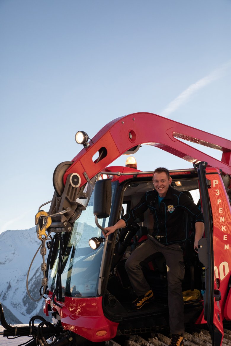 Christoph Egger and his massive, 430 HP beast of mountain burden.