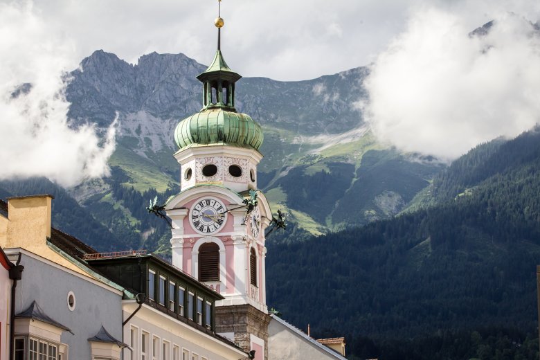 The belltower of the Spitalskirche church in Innsbruck.
, © Tirol Werbung / Erwin Haiden