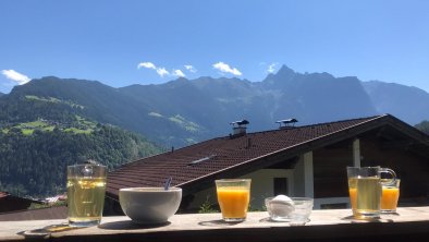 Frühstück auf dem Balkon