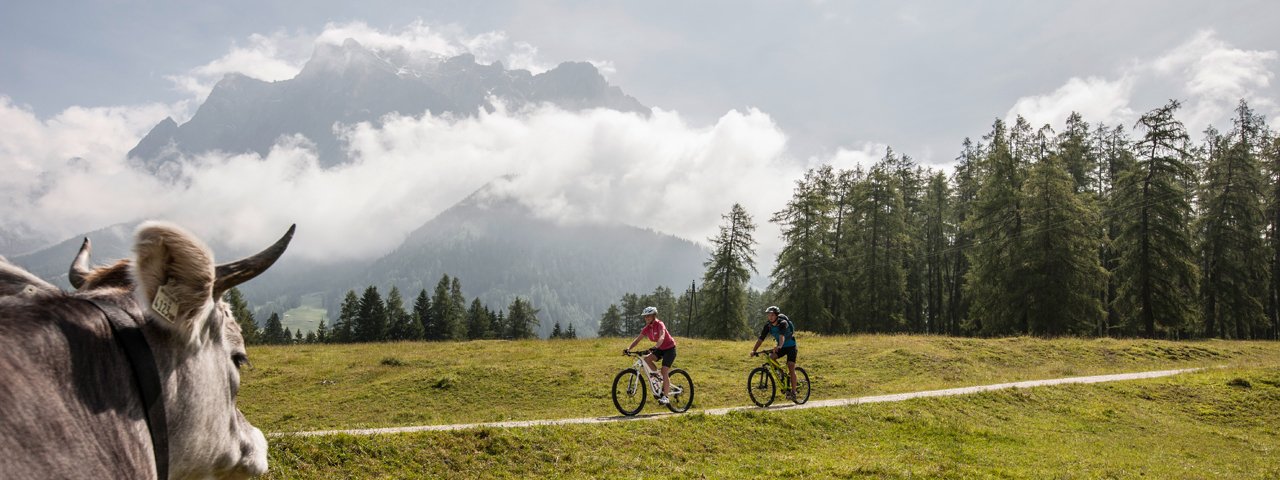 Mountain bike ride to the Tuftlalm hut, © Zugspitz Arena Bayern-Tirol/Joe Hoelzl
