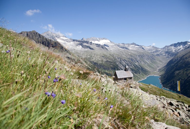 The high-mountain chapel above the Zillergrund reservoir.
, © Zillertal Tourismus GmbH, blickfang-photographie.com