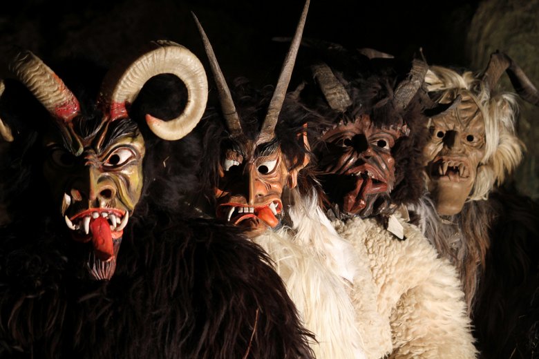 Traditional Krampus masks in Igls.
, © Bernhard Aichner