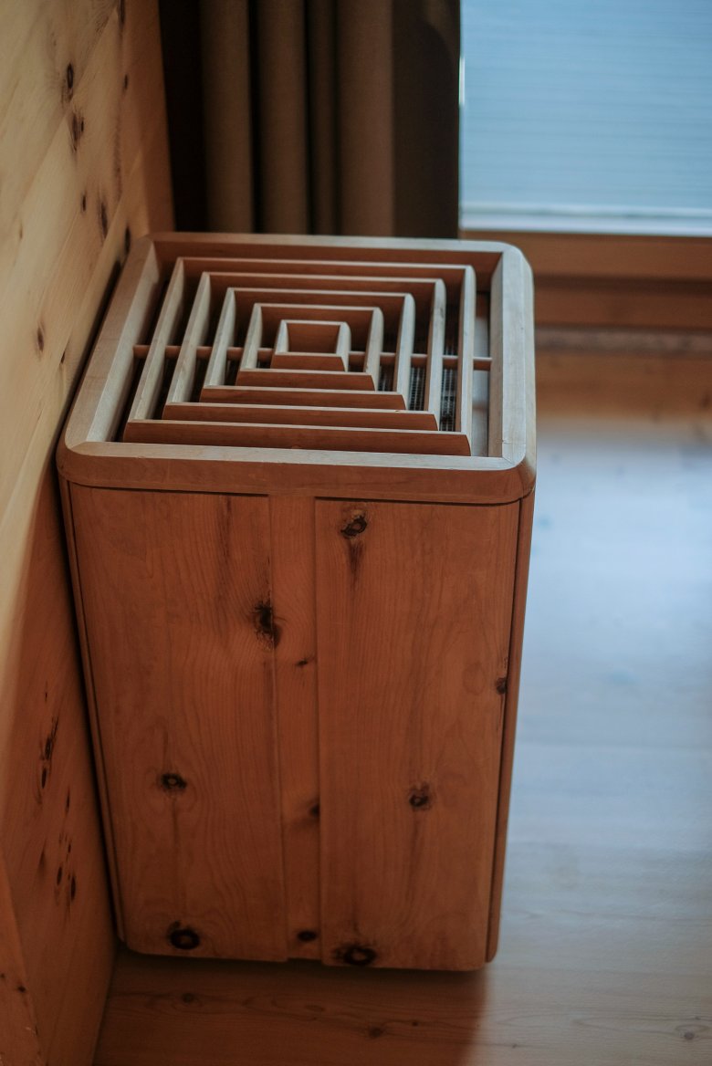 Wood is used for everything from radiator covers to waste paper bins.