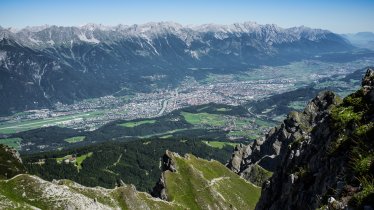 Looking from the summit of the Nockspitze mountain towards Innsbruck, © TVB Innsbruck