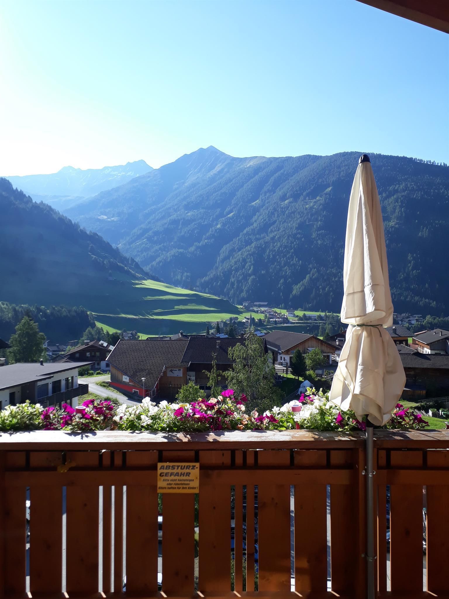 Here you can see the view from the balcony over Kals