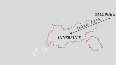 Distance Innsbruck Airport - Salzburg Airport, © Tirol Werbung