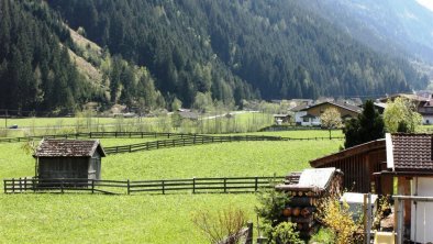 Aussicht vom Balkon im Sommer