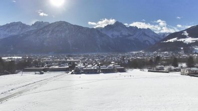 Blick vom Hotel auf die Dolomiten