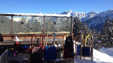 View from the hut looking towards the Serles mountain