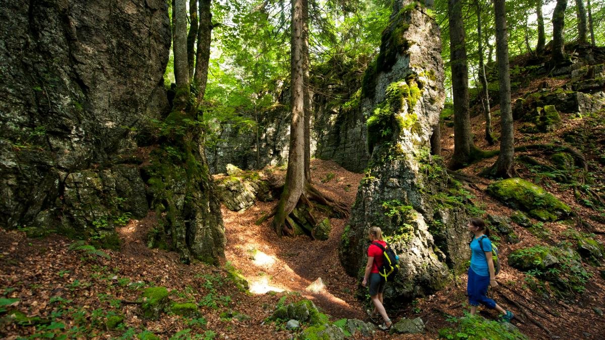 Legend has it that the devil himself carved a labyrinth into the rock in order to lead the souls of sinners astray. The “Teufelsgasse” (Devil’s Alley) is an adventure trail of intermediate difficulty and a fascinating experience for all the family., © Franz Gerdl