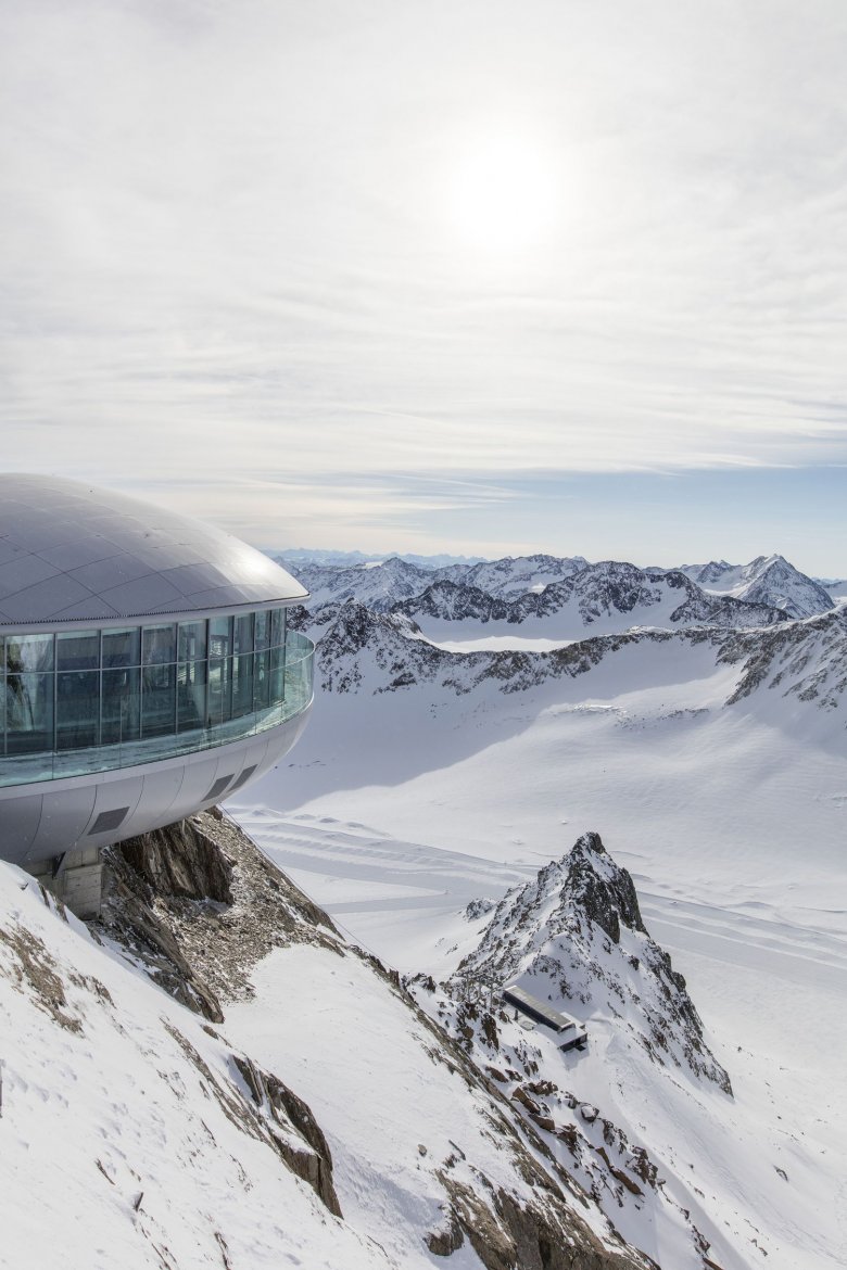 View from the top of the cable car at the Hinterer Brunnenkogel.